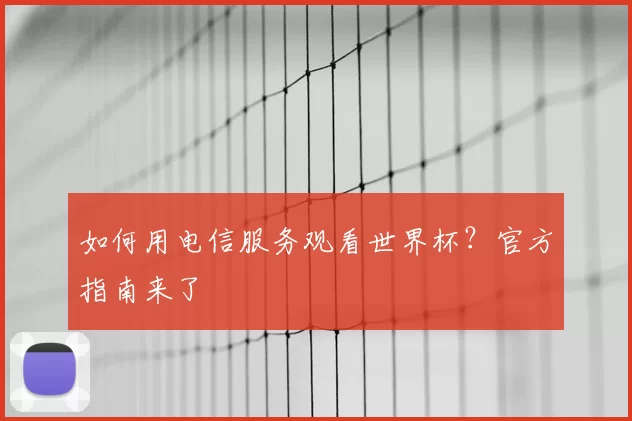 如何用电信服务观看世界杯？官方指南来了
